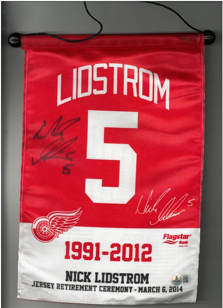 Nicklas Lidstrom Autographed SGA Mini Banner