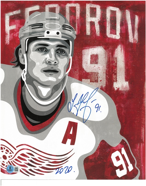 Sergei Fedorov Autographed 11x14 SGA Litho