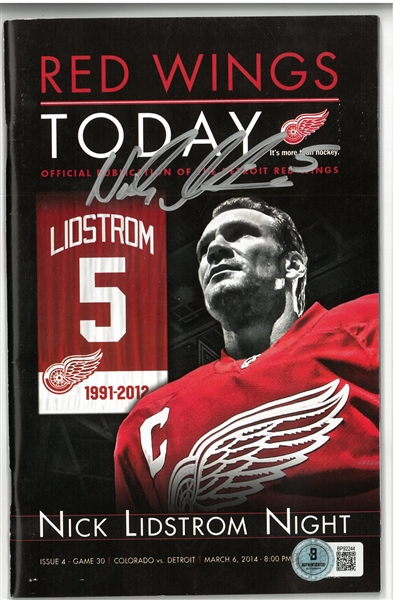 Nicklas Lidstrom Autographed Retirement Program