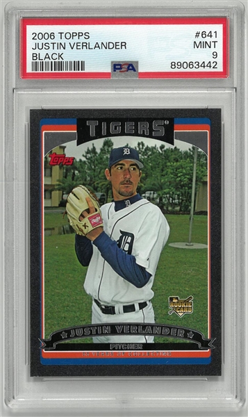 Justin Verlander PSA 9 2006 Topps Black RC #44/55