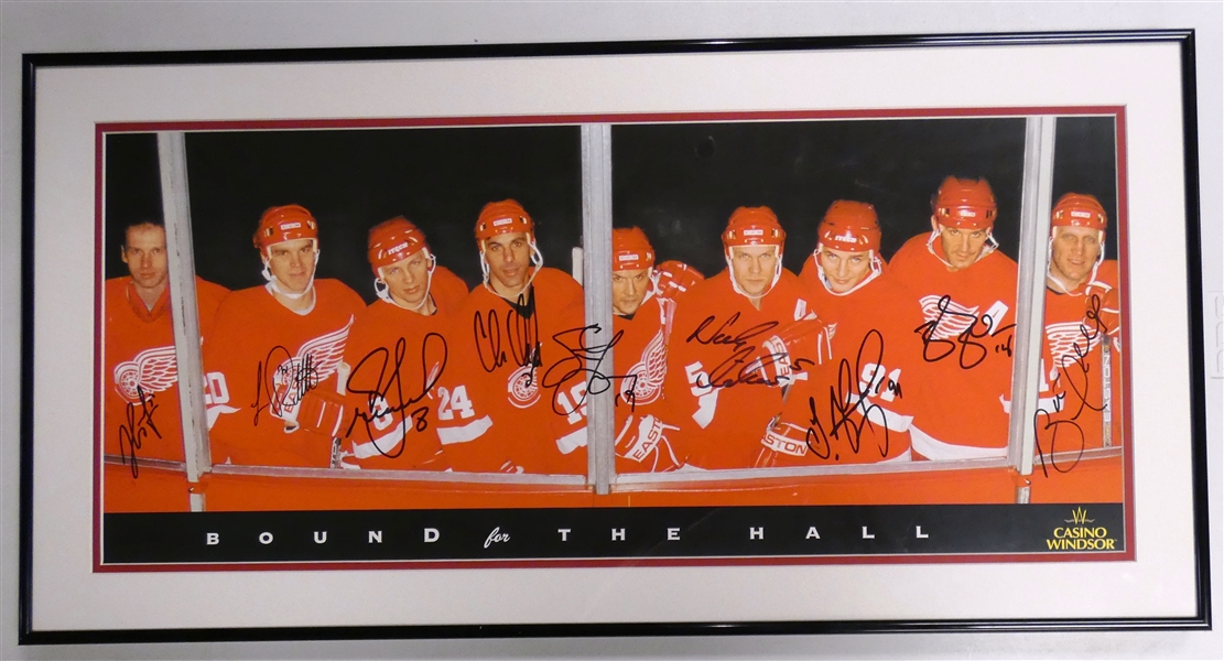 Red Wings Bound for the Hall Autographed Framed Poster