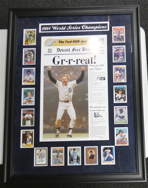 1984 Tigers Team Signed Card Display (Pick up only)