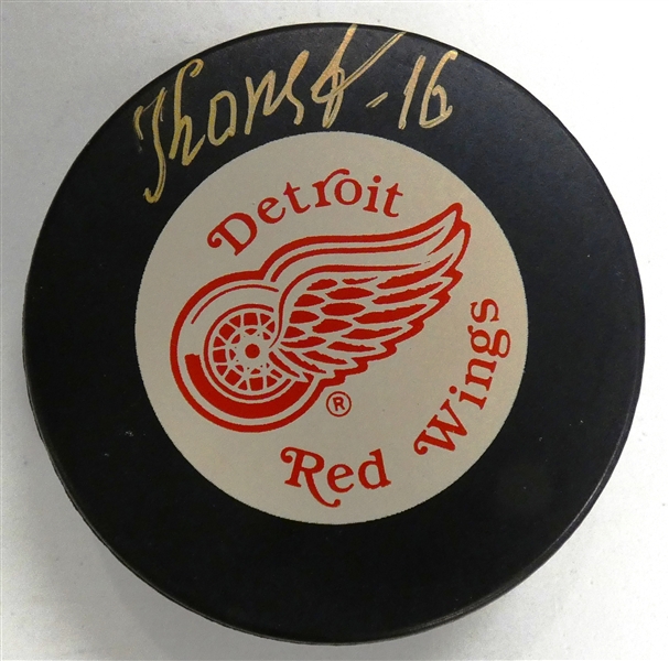 Vladimir Konstantinov Autographed Red Wings Puck (Pre-Accident)