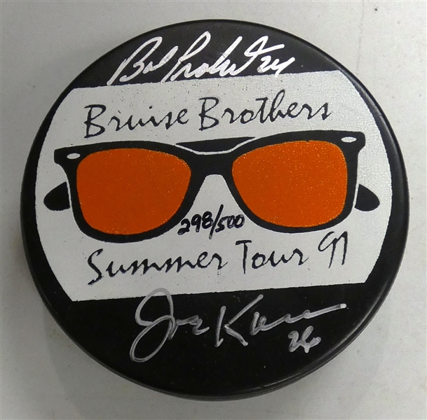 Bob Probert & Joe Kocur Autographed Bruise Brothers Puck