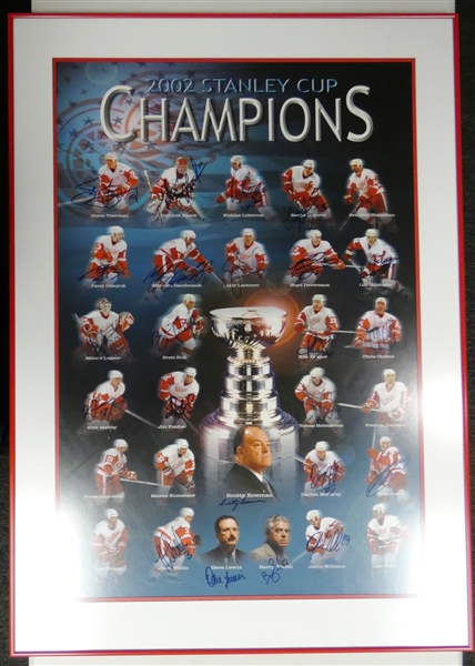 2002 Red Wings Autographed Framed Poster (Pick up only)