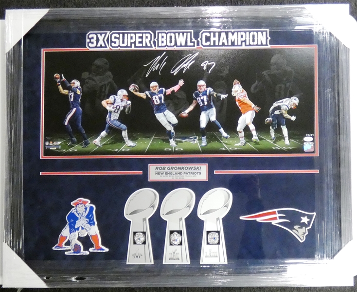 Rob Gronkowski Autographed Framed Collage (Pick up only)