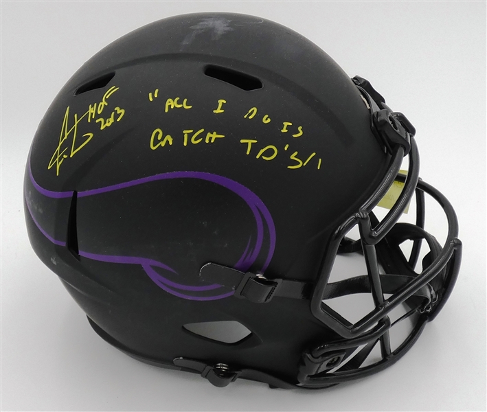 Cris Carter Autographed Vikings Full Size Replica Helmet