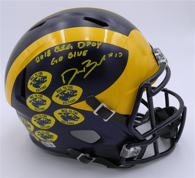 Devin Bush Autographed Michigan Full Size Replica Helmet