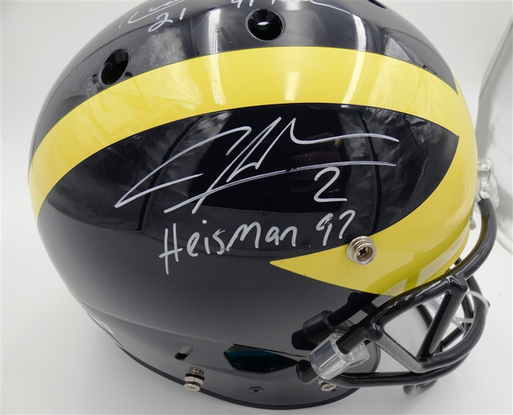 Charles Woodson & Desmond Howard Autographed Michigan Full Size Replica Helmet