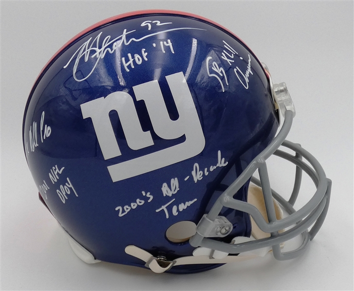 Michael Strahan Autographed Inscribed Giants Full Size Authentic Helmet