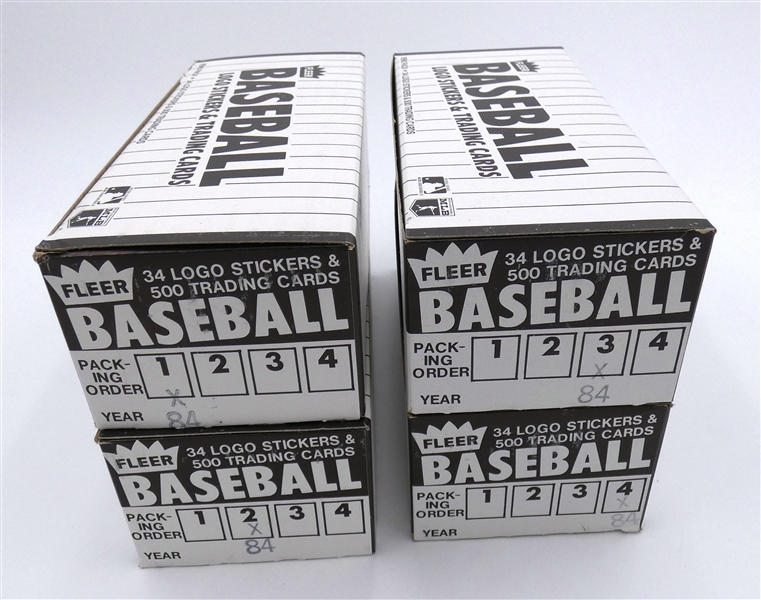 1984 Fleer Baseball Vending Box Lot of 4