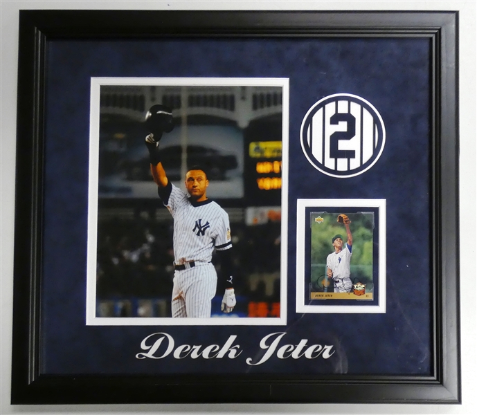 Derek Jeter Signed Rookie Card Framed Display