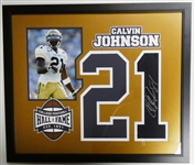 Calvin Johnson Autographed Jersey Number Framed Display