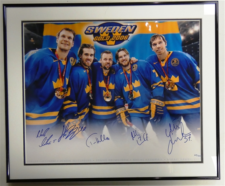2006 Sweden Gold Medal Red Wings Autographed 16x20 Framed