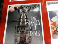 Red Wings Autographed Stanley Cup Programs Framed Collage (Pick up only)