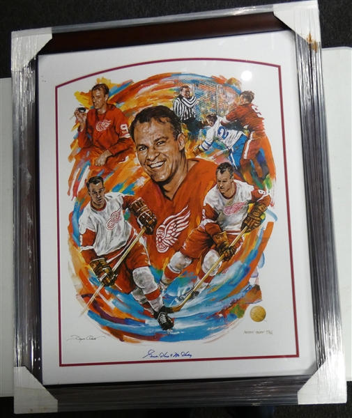 Gordie Howe Autographed Framed Artist Proof Lithograph (Pick up only)