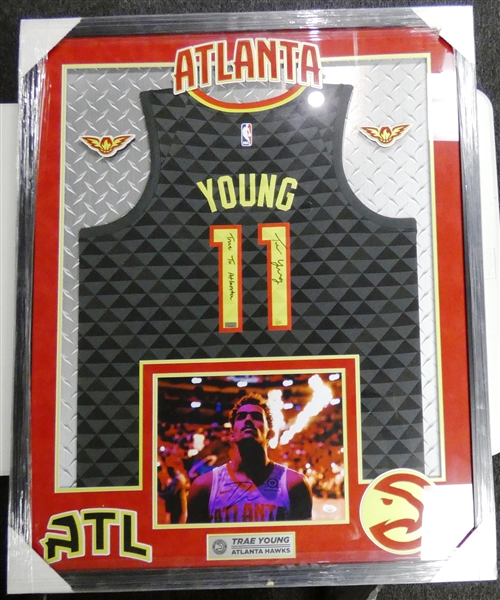 Trae Young Autographed Jersey & 8x10 Framed (Pick up only)