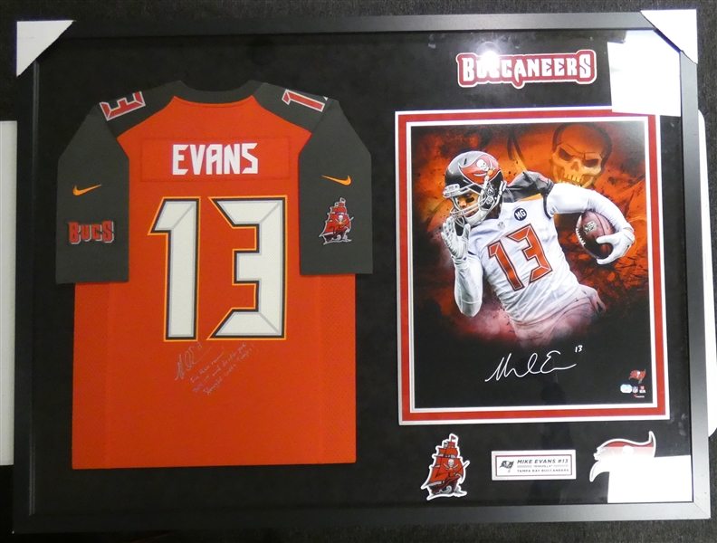 Mike Evans Autographed Framed Jersey & 16x20 (Pick up only)