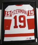 Steve Yzerman Autographed Framed Red Wings Jersey (Pick up only)