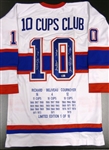 Canadiens 10 Cup Signed Jersey (Richard, Cournoyer, Beliveau)
