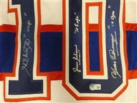 Canadiens 10 Cup Signed Jersey (Richard, Cournoyer, Beliveau)