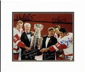 Howe, Yzerman, Lidstrom, Lindsay & Shanahan Autographed 8x10