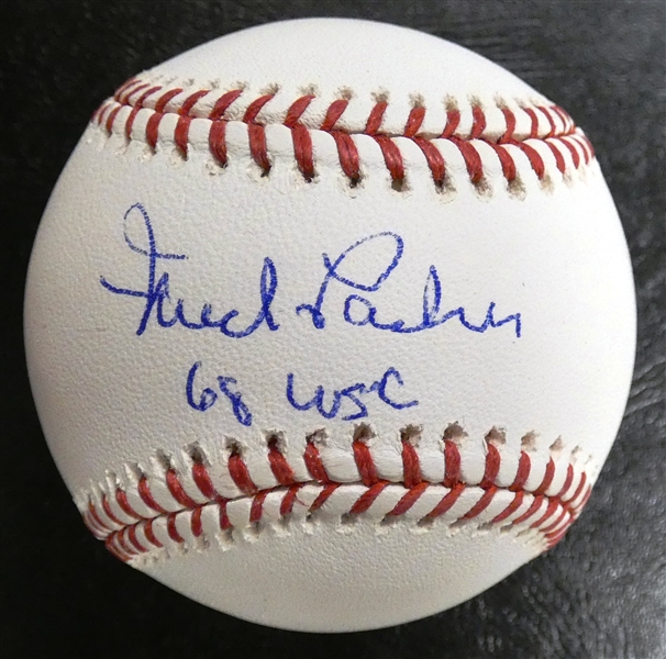 Fred Lasher Autographed Baseball