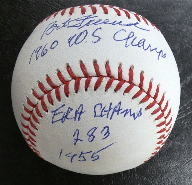 Bob Friend Autographed Inscribed Baseball