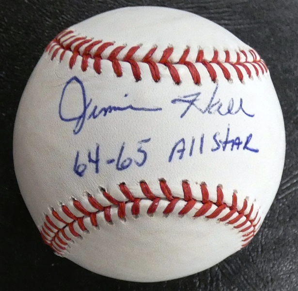 Jimmie Hall Autographed Baseball