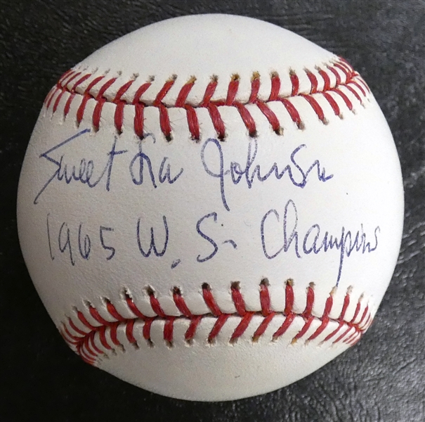 Sweet Lou Johnson Autographed Baseball