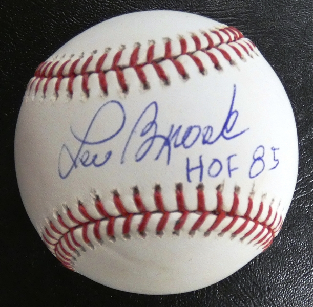 Lou Brock Autographed Baseball