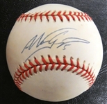 Nomar Garciaparra Autographed Fleer Logo Baseball