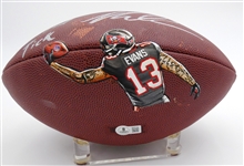Mike Evans Autographed Hand Painted Football