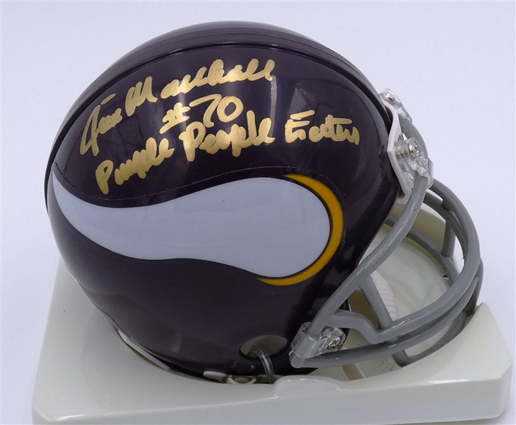 Jim Marshall Autographed Vikings Mini Helmet