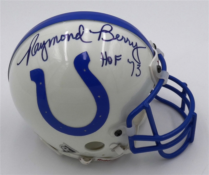 Raymond Berry Autographed Colts Mini Helmet