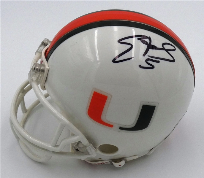 Edgerrin James Autographed Miami Mini Helmet