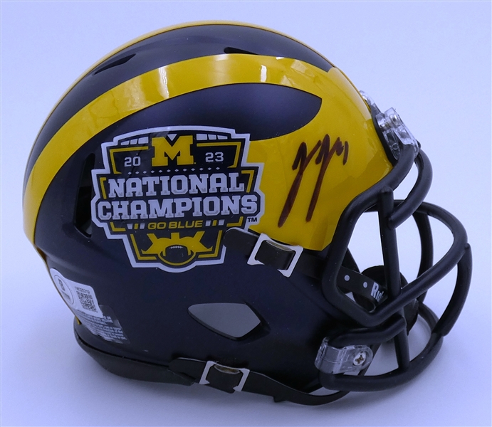 J.J. McCarthy Autographed Michigan National Champs Mini Helmet