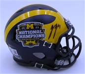 J.J. McCarthy Autographed Michigan National Champs Mini Helmet