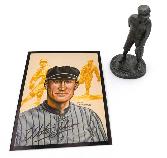 Walter Johnson 1979 Signature Miniatures Pewter Statue & Card