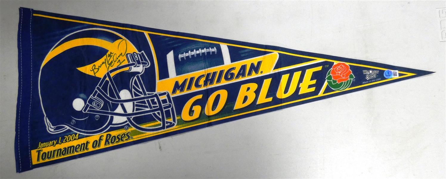 Braylon Edwards Autographed Michigan Pennant