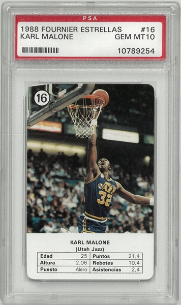 Karl Malone PSA 10 1988 Fournier Estrellas