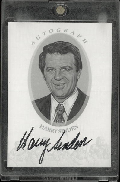 Harry Sinden Autographed 2010 In The Game