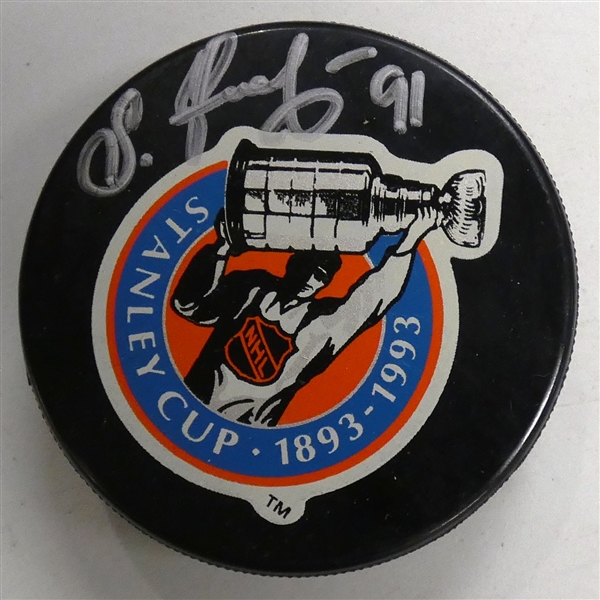 Sergei Fedorov Autographed 1993 Game Puck