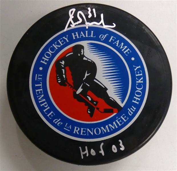 Grant Fuhr Autographed Hall of Fame Puck