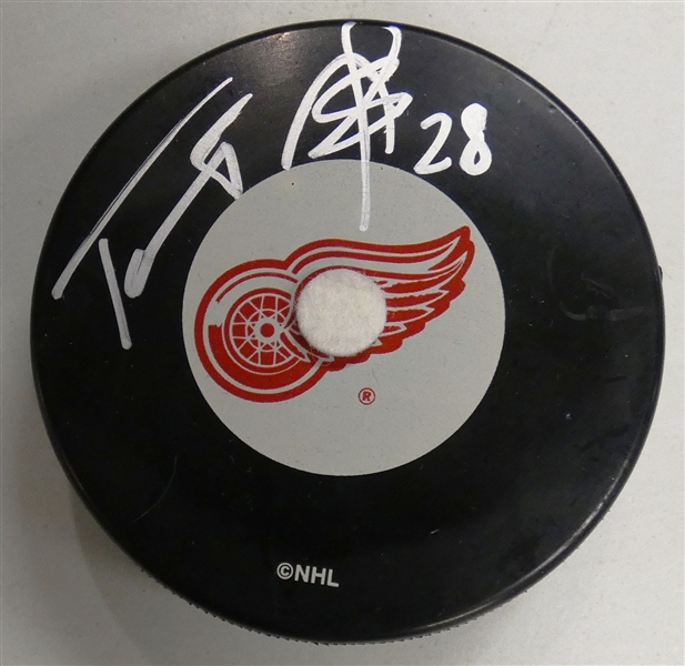 Tomas Kopecky Autographed Red Wings Puck