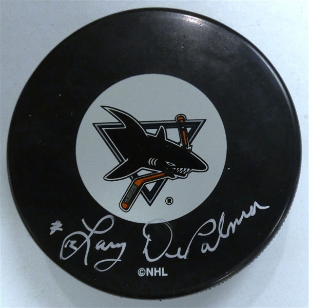 Larry Depalma Autographed Sharks Puck