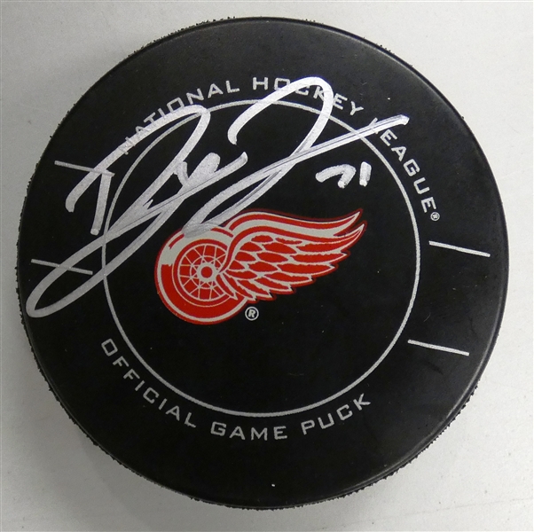 Dylan Larkin Autographed Red Wings Puck