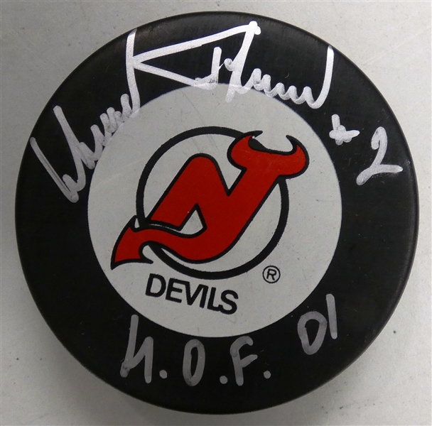 Slava Fetisov Autographed Devils Puck