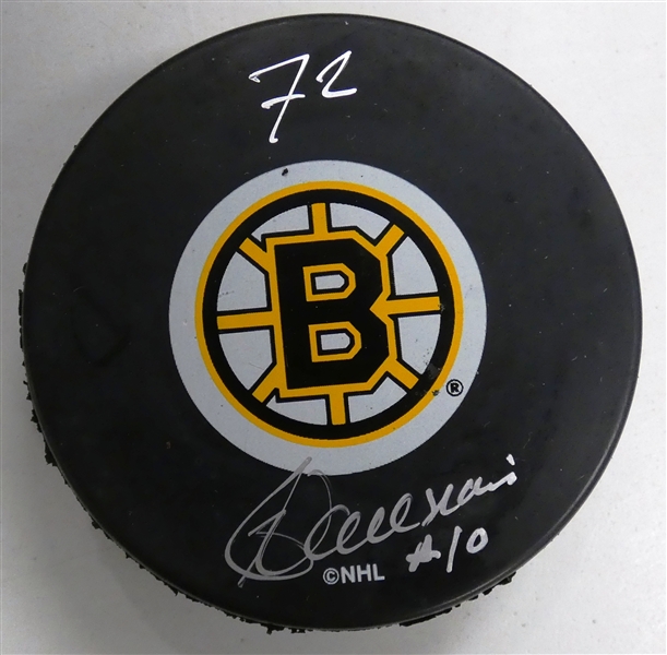 Carol Vadnais Autographed Bruins Puck