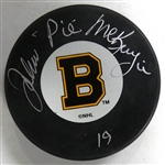 John Pie McKenzie Autographed Bruins Puck